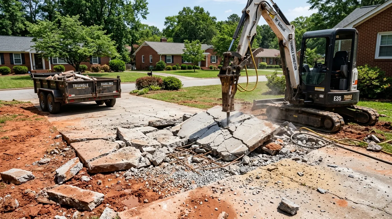 Concrete demolition and removal of an old slab