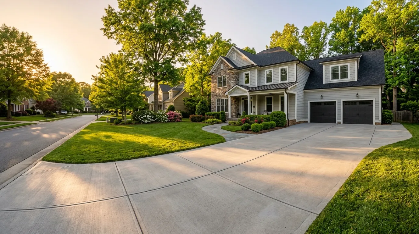 Residential concrete project in a Raleigh, NC neighborhood