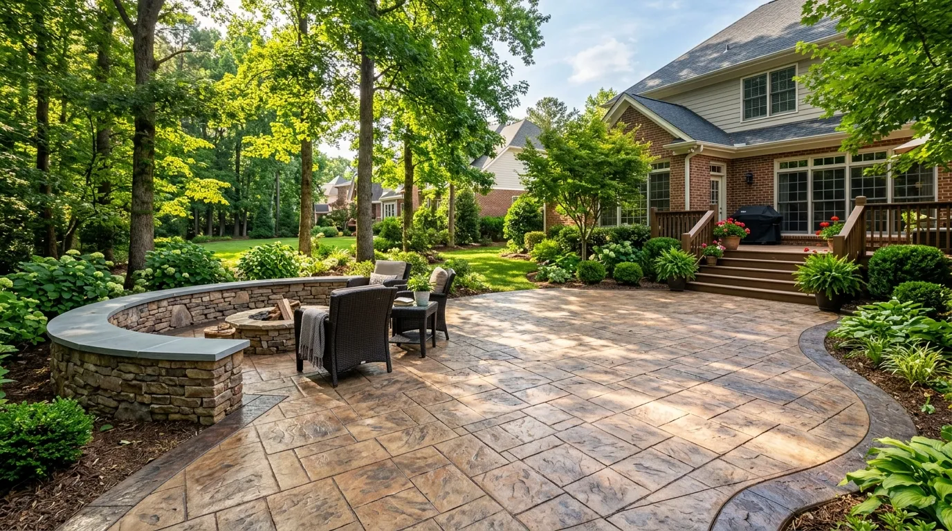 Residential concrete work in a Raleigh, NC suburb