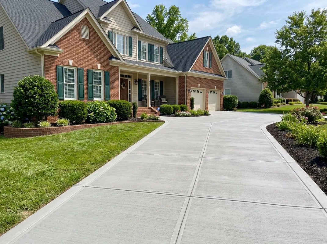 New residential concrete driveway in Raleigh, NC